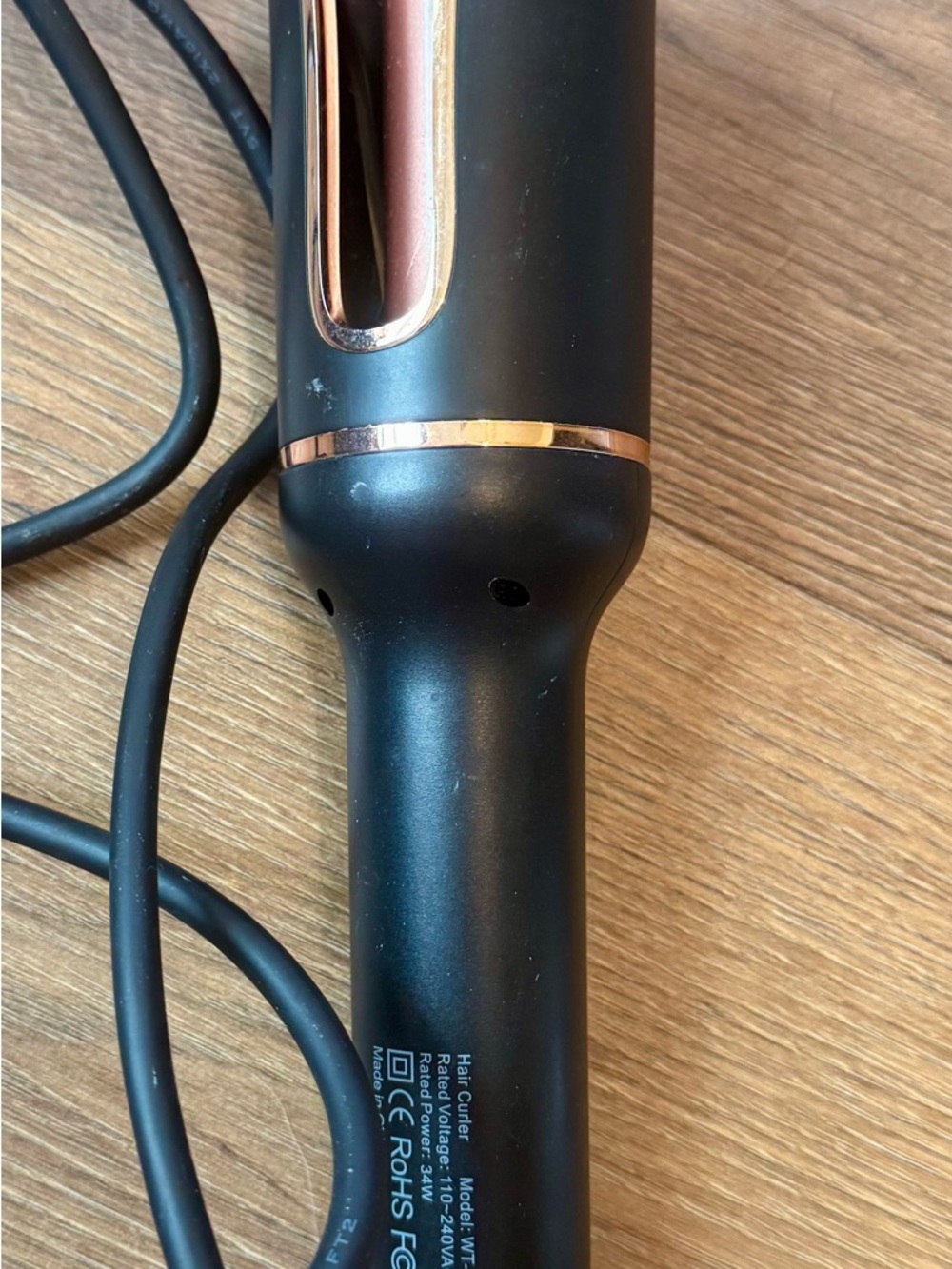 Hair Curler with Rose Gold Accent - Sleek Styling Tool